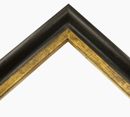 229.601 cadre en bois noire à cire avec fil d'or mesure de profil 45x45 mm Lombarda cornici S.n.c.