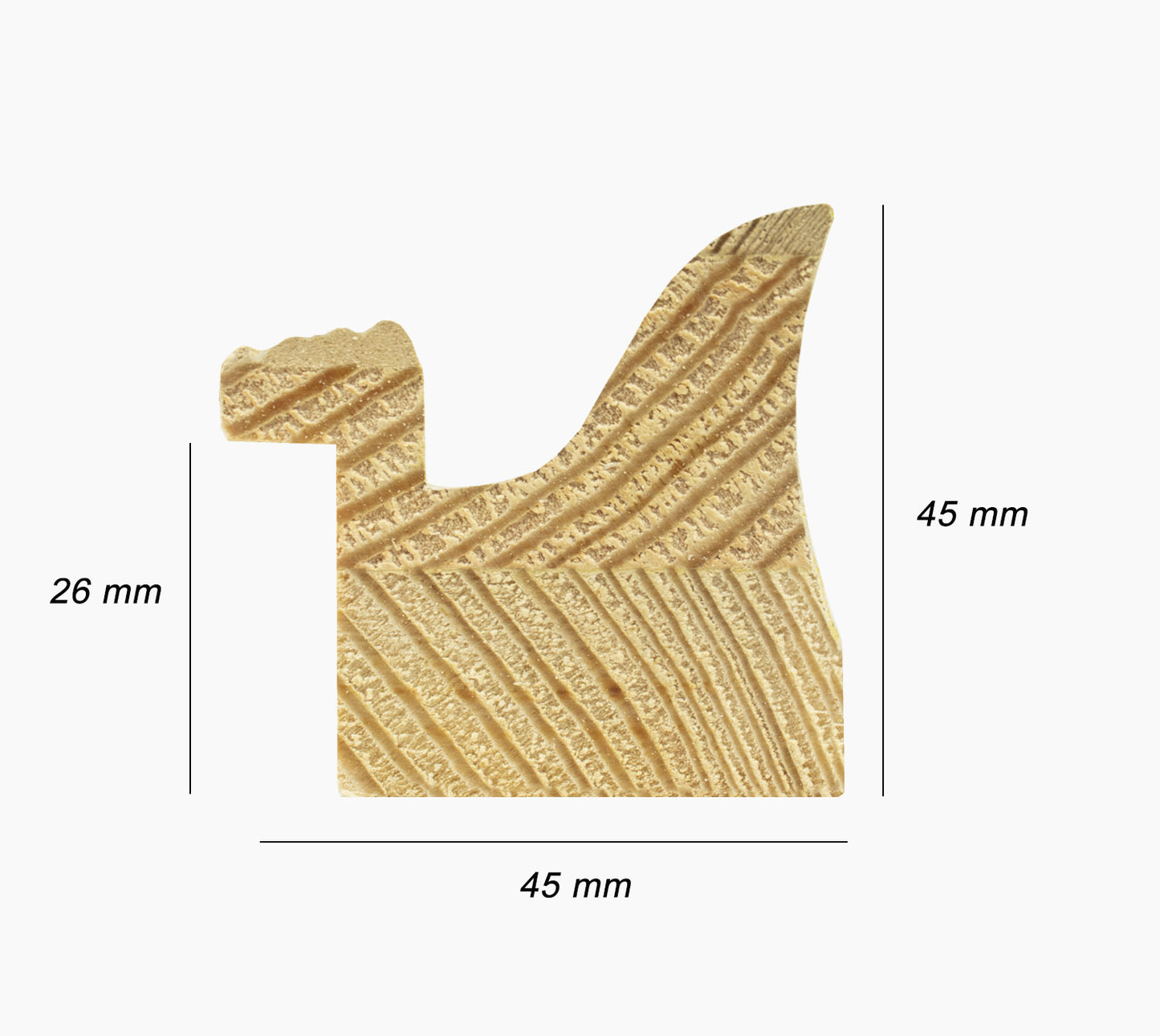 CV.230.010 cadre en bois à la feuille d'or. mesure de profil 45x45 mm