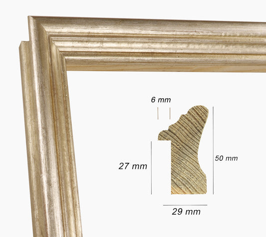 Holzrahmen mit silbernen Blattkunst.240.011