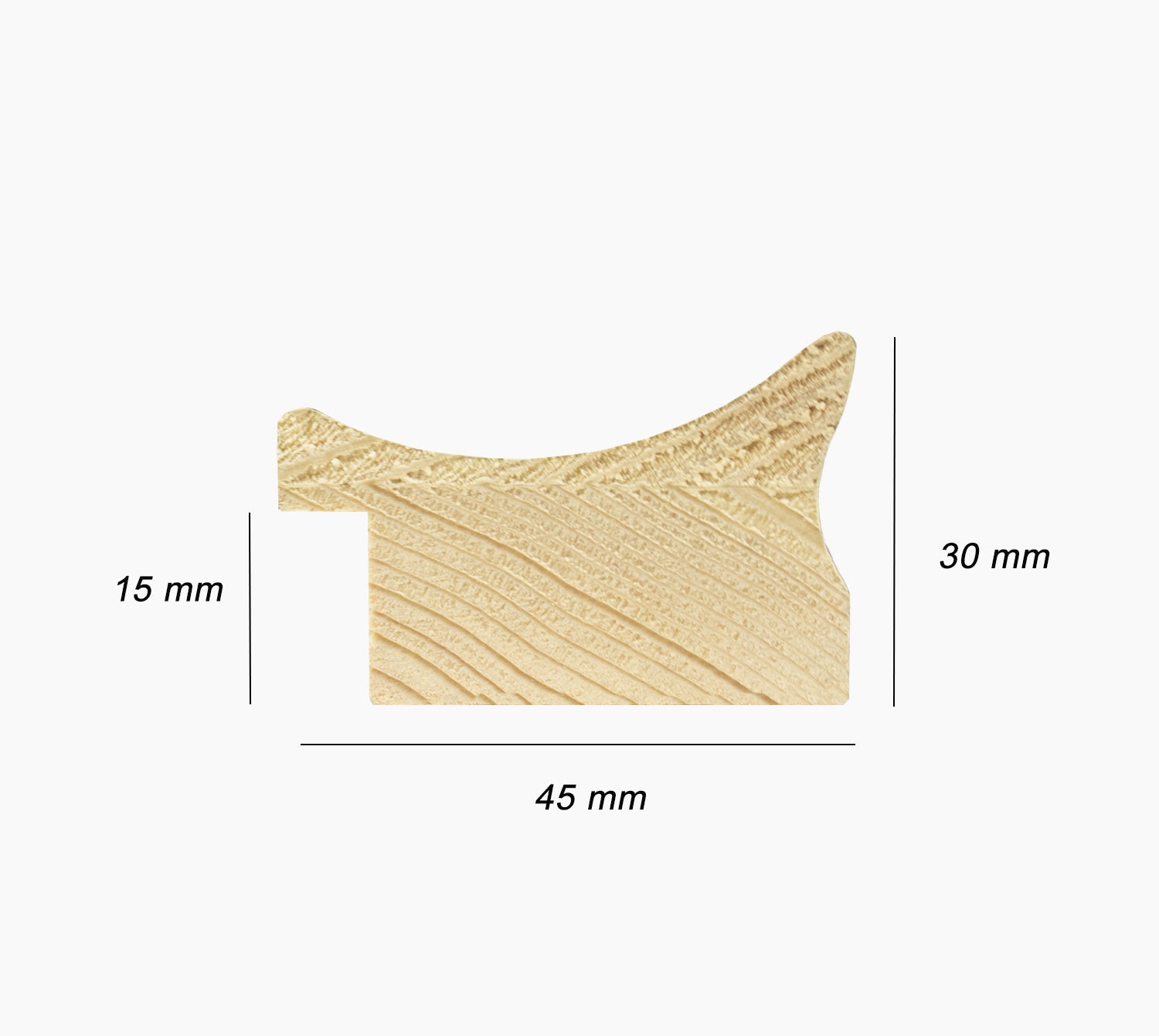 298.915 cadre en bois à fond ocre blanc mesure de profil 45x30 mm Lombarda cornici S.n.c.