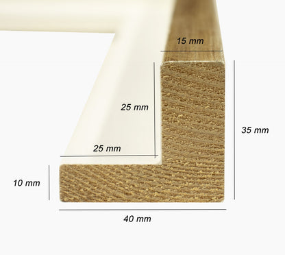 305.7998 cadre en bois blanc et or mesure de profil 40x35 mm Lombarda cornici S.n.c.