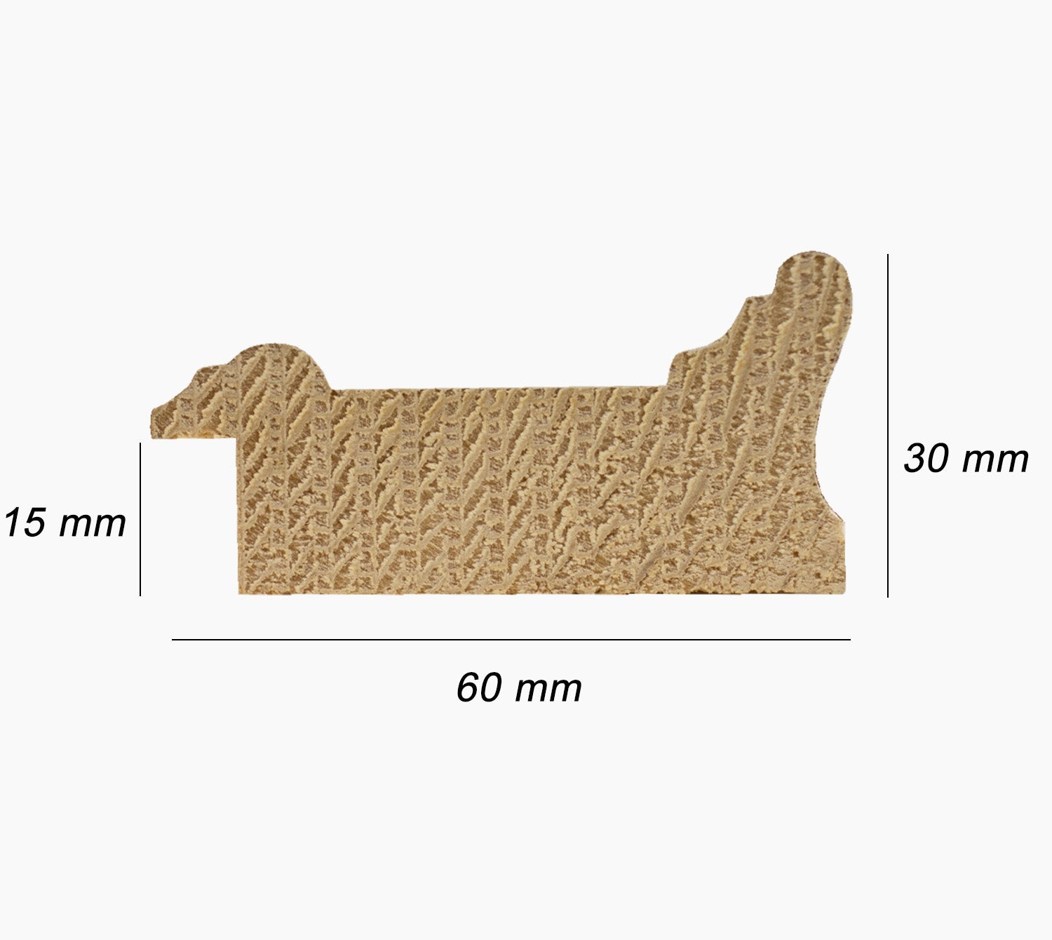 340.915 cadre en bois à fond ocre blanc mesure de profil 60x30 mm Lombarda cornici S.n.c.