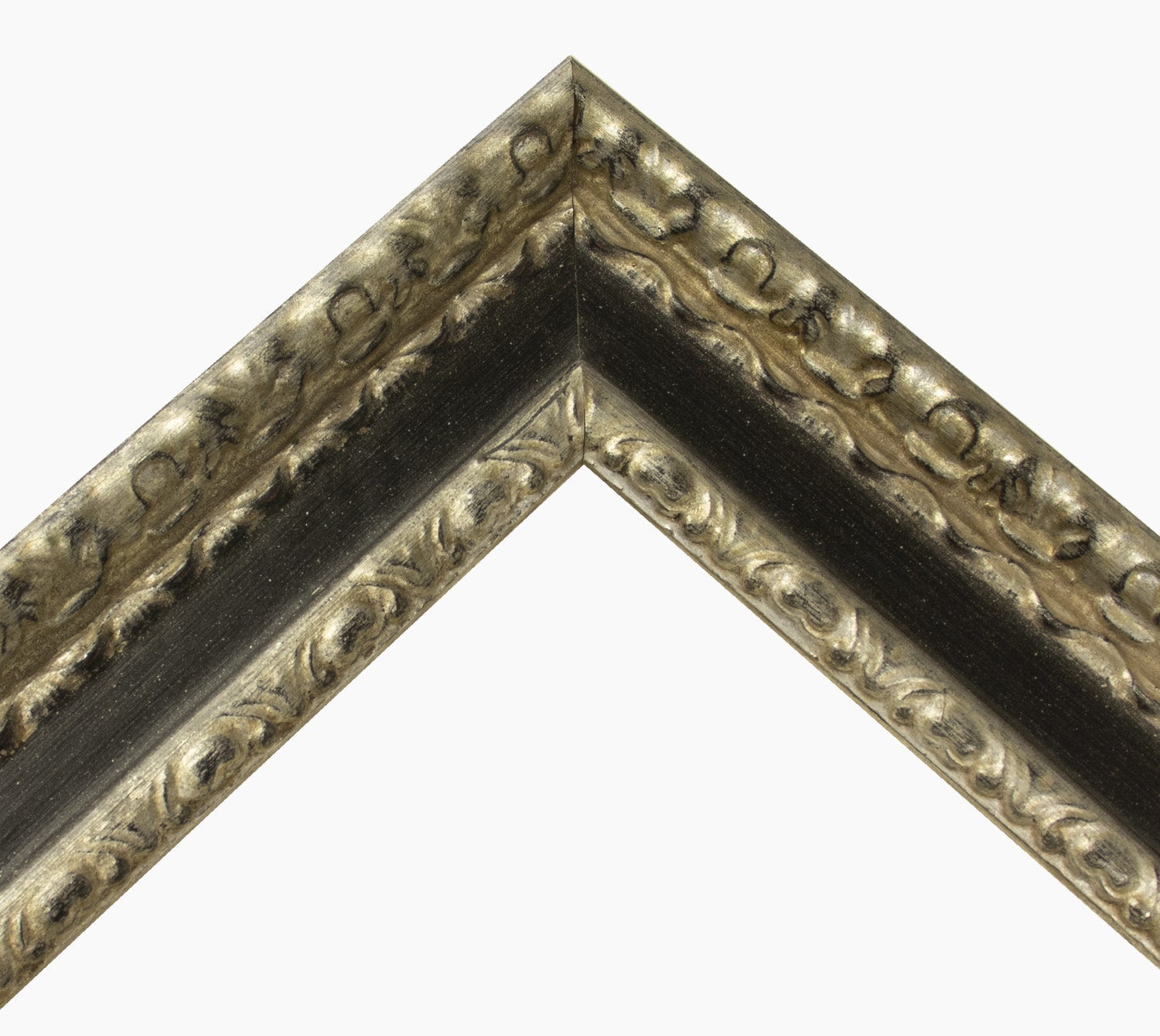 343.602 cadre en bois feuille d'argent gorge noire mesure de profil 60x30 mm Lombarda cornici S.n.c.