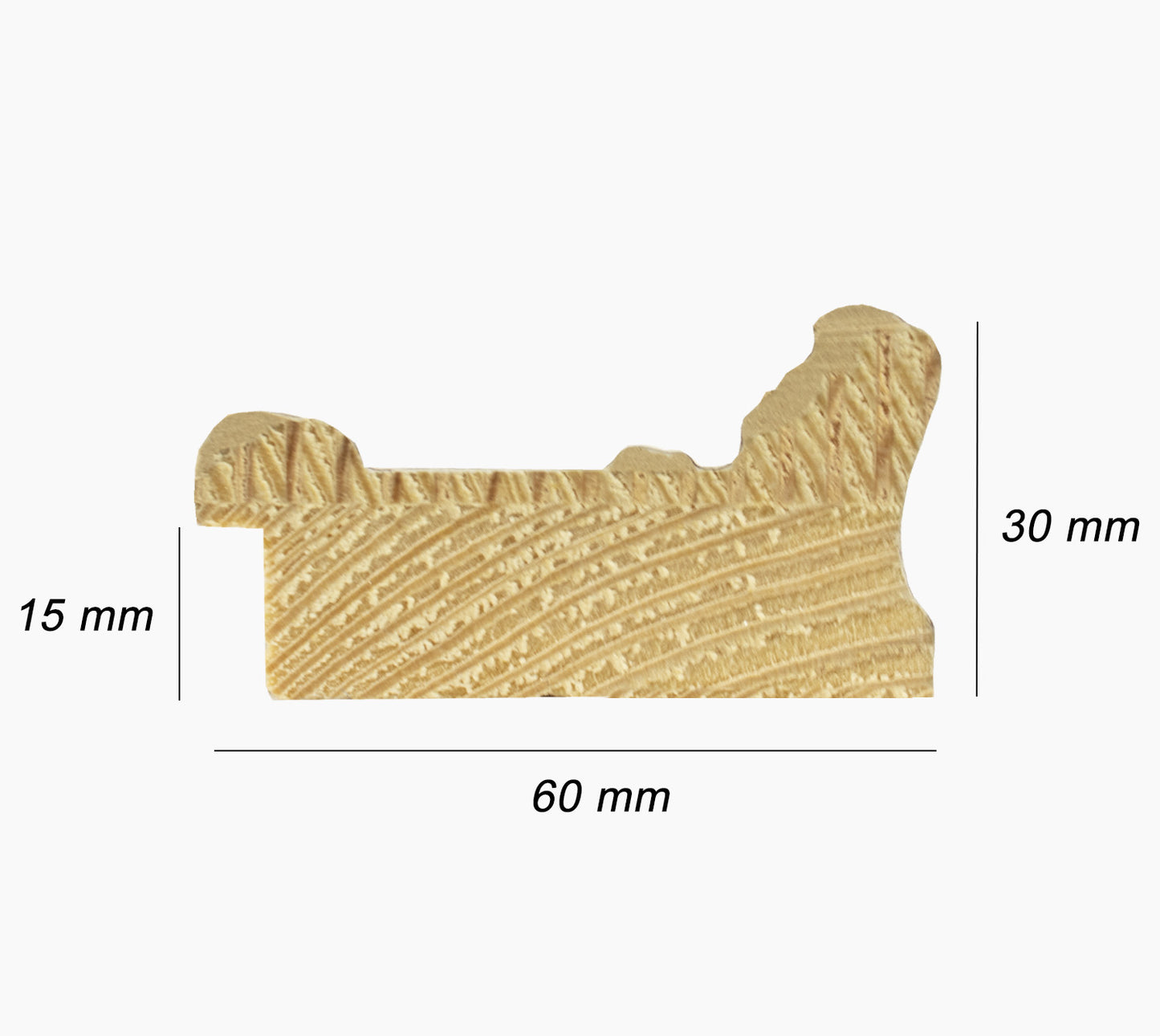 CV.343.230 Holzrahmen mit altem Blattgold mit Glasprofilmessung 60 x 30 mm