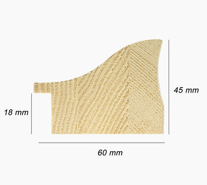 345.915 cadre en bois à fond ocre blanc mesure de profil 60x45 mm Lombarda cornici S.n.c.