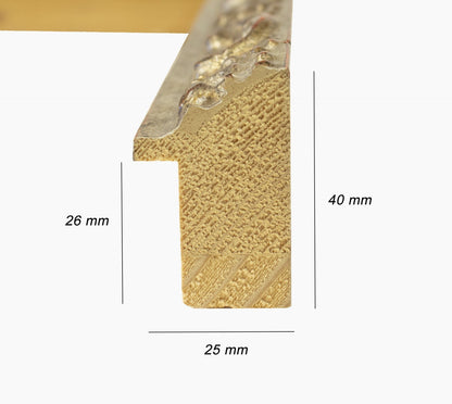 426.231  cadre en bois à la feuille d'argent antique  mesure de profil 26x42 mm Lombarda cornici S.n.c.