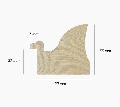 430.010 cadre en bois à la feuille d'or mesure de profil 65x55 mm Lombarda cornici S.n.c.