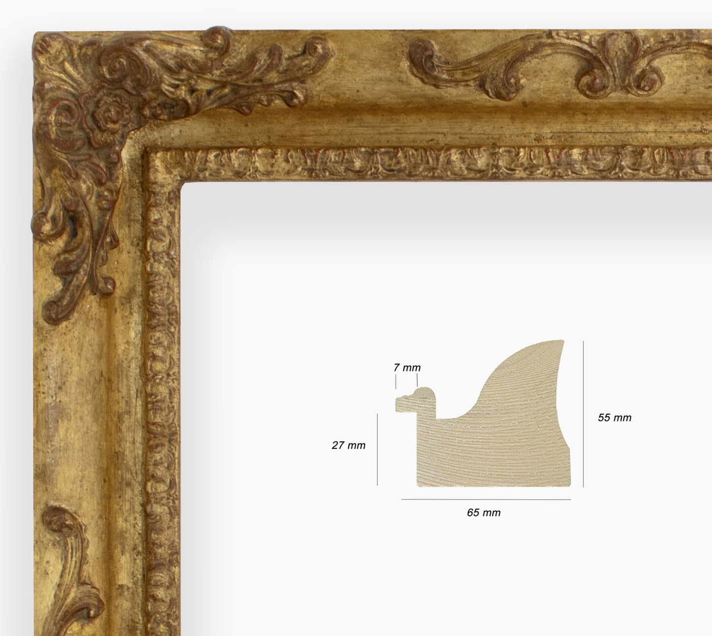 COR.430.010 baroque frame with gold leaf