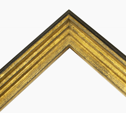 447.601 cadre en bois noire à cire avec fil d'or mesure de profil 65x55 mm Lombarda cornici S.n.c.