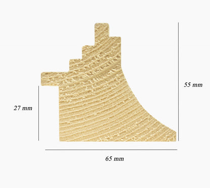 447.920 cadre en bois blanc avec fond marron mesure de profil 65x55 mm Lombarda cornici S.n.c.