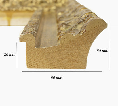 4480.230 cadre en bois à la feuille d'or antique mesure de profil 80x50 mm Lombarda cornici S.n.c.