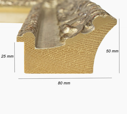 4480.231 cadre en bois à la feuille d'argent antique mesure de profil 80x50 mm Lombarda cornici S.n.c.