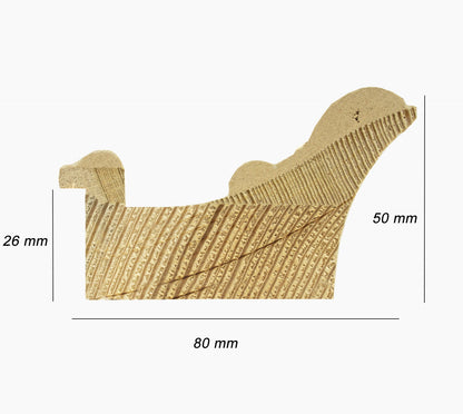 4480.601 cadre en bois à la feuille d'or gorge noire mesure de profil 80x50 mm Lombarda cornici S.n.c.