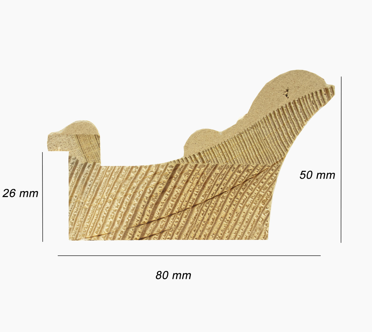 4480.010 cadre en bois à la feuille d'or mesure de profil 80x50 mm