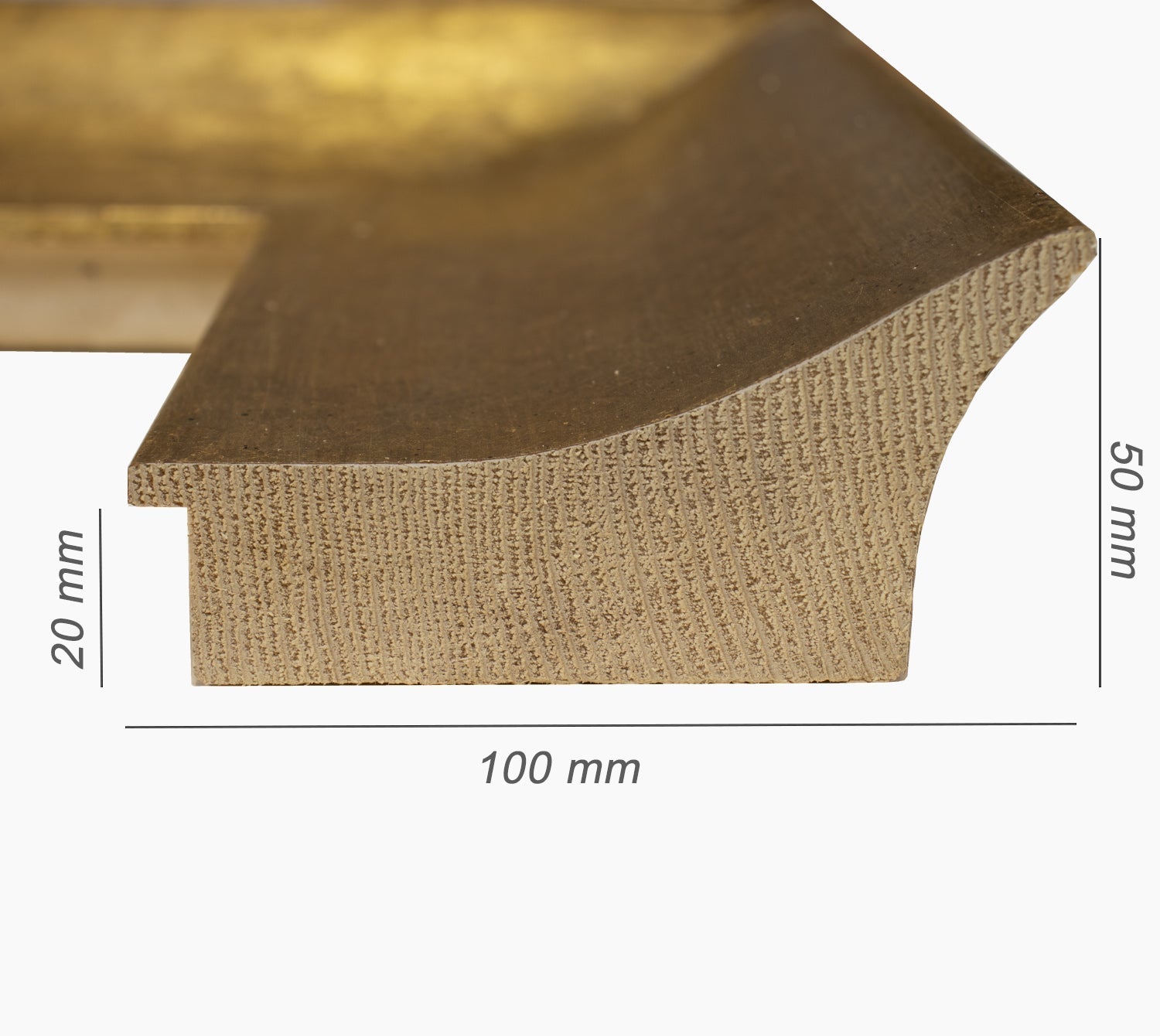 449.010 cadre en bois à la feuille d'or mesure de profil 100x50 mm Lombarda cornici S.n.c.