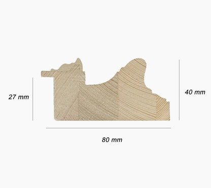 506.230 cadre en bois à la feuille d'or antique mesure de profil 80x40 mm Lombarda cornici S.n.c.