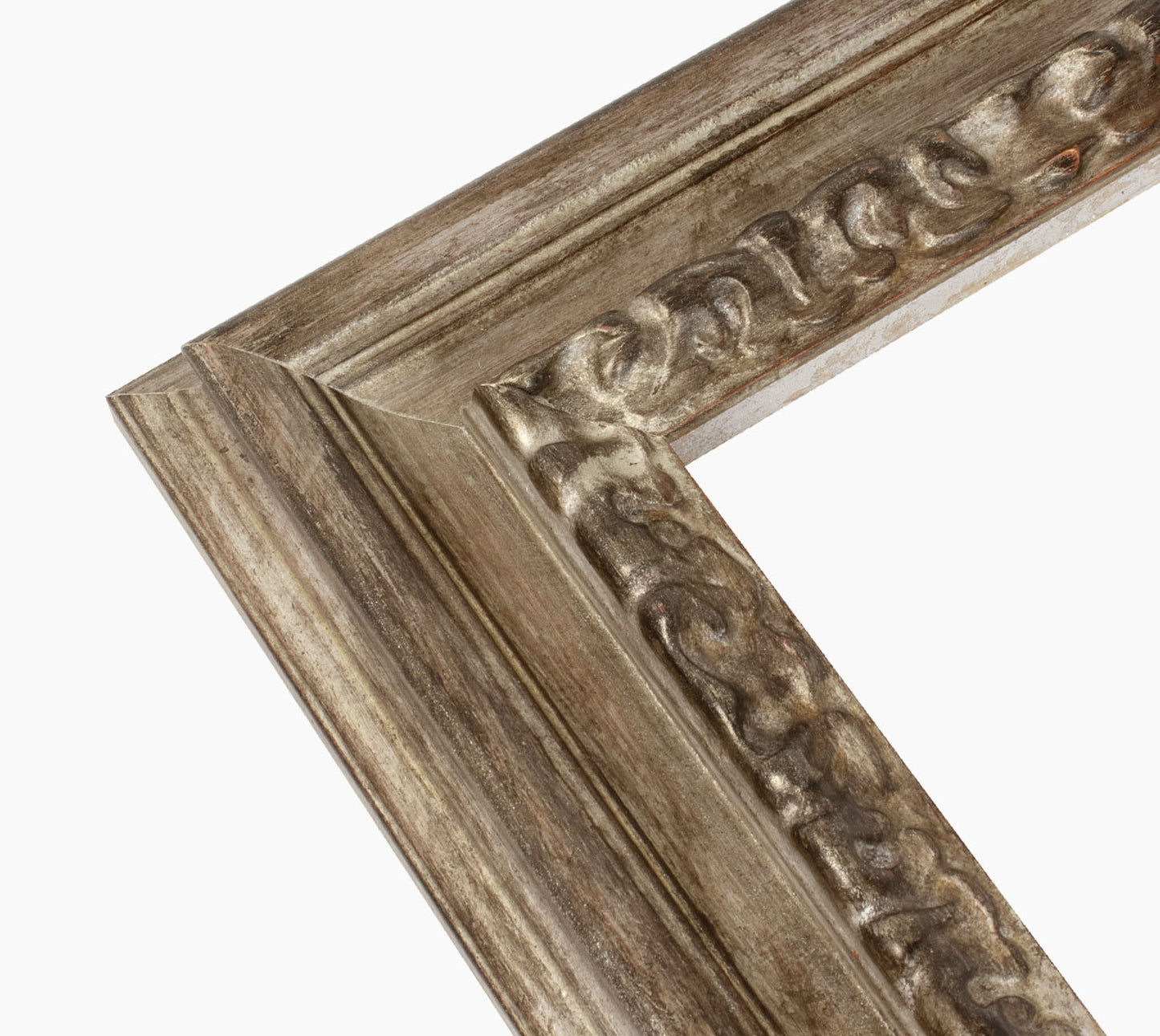 506.231 wooden frame with antique silver leaf profile measurement 80x40 mm