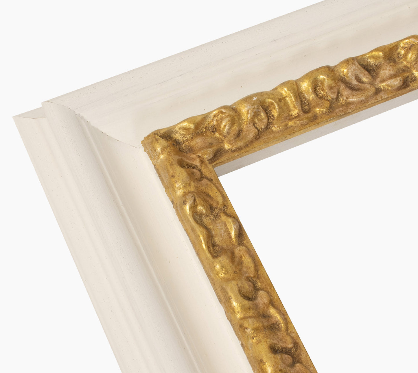 Cadre blanc fil doré en bois sur mesure 506.997