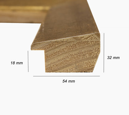 550.010 cadre en bois à la feuille  d'or mesure de profil 54x32 mm Lombarda cornici S.n.c.