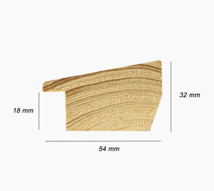 550.915 cadre en bois à fond ocre blanc mesure de profil 54x32 mm Lombarda cornici S.n.c.