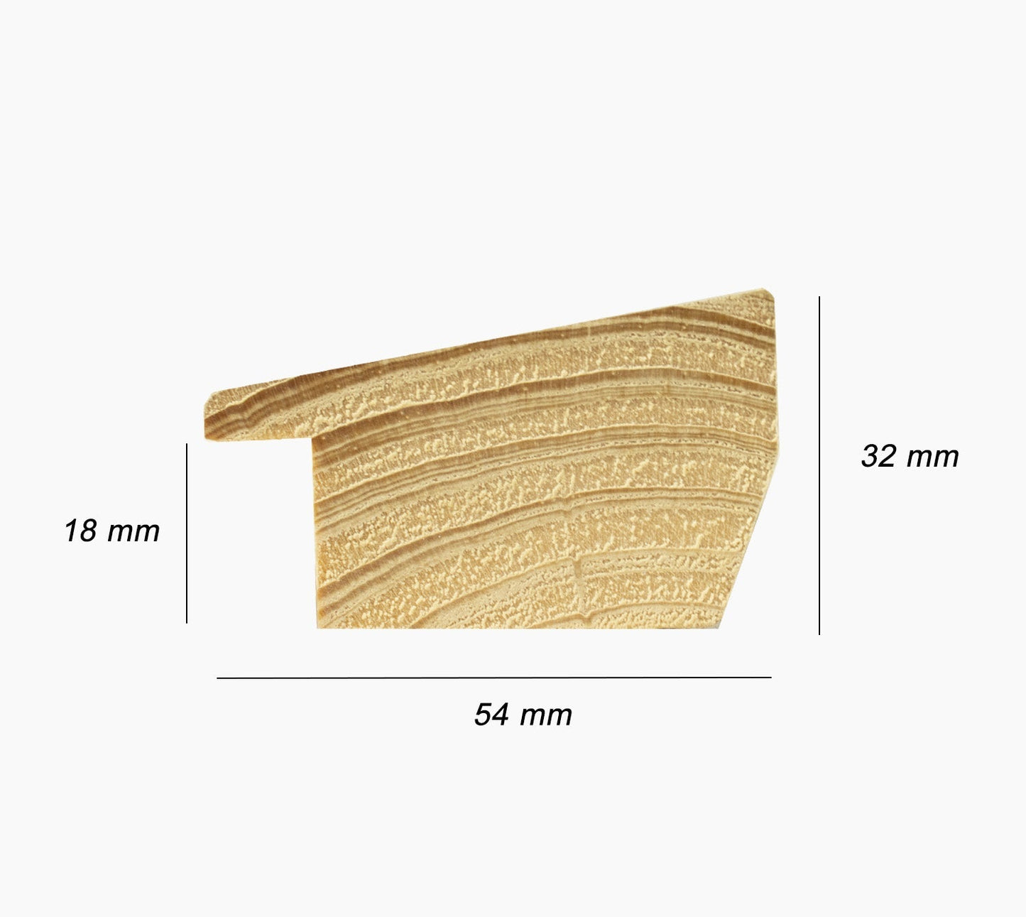 550.920 cadre en bois blanc avec fond marron mesure de profil 54x32 mm Lombarda cornici S.n.c.