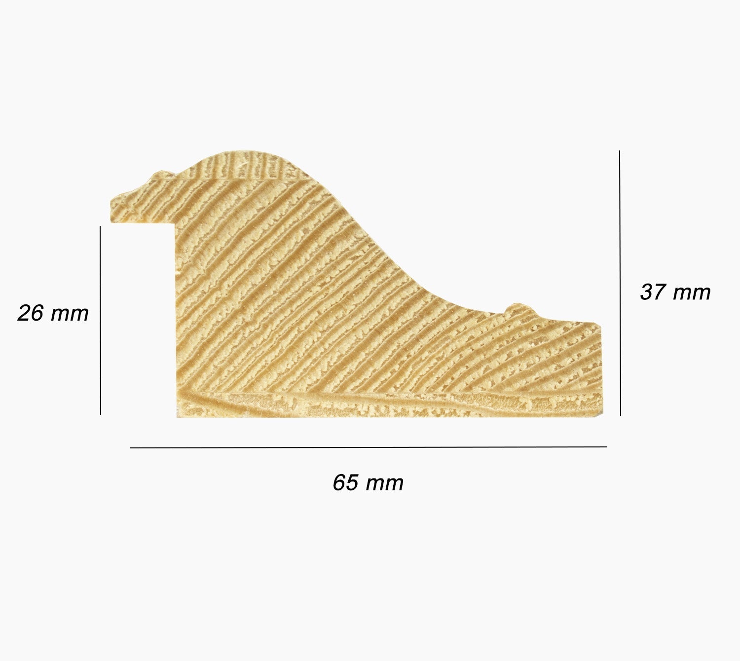 628.915 cadre en bois à fond ocre blanc mesure de profil 60x37 mm Lombarda cornici S.n.c.