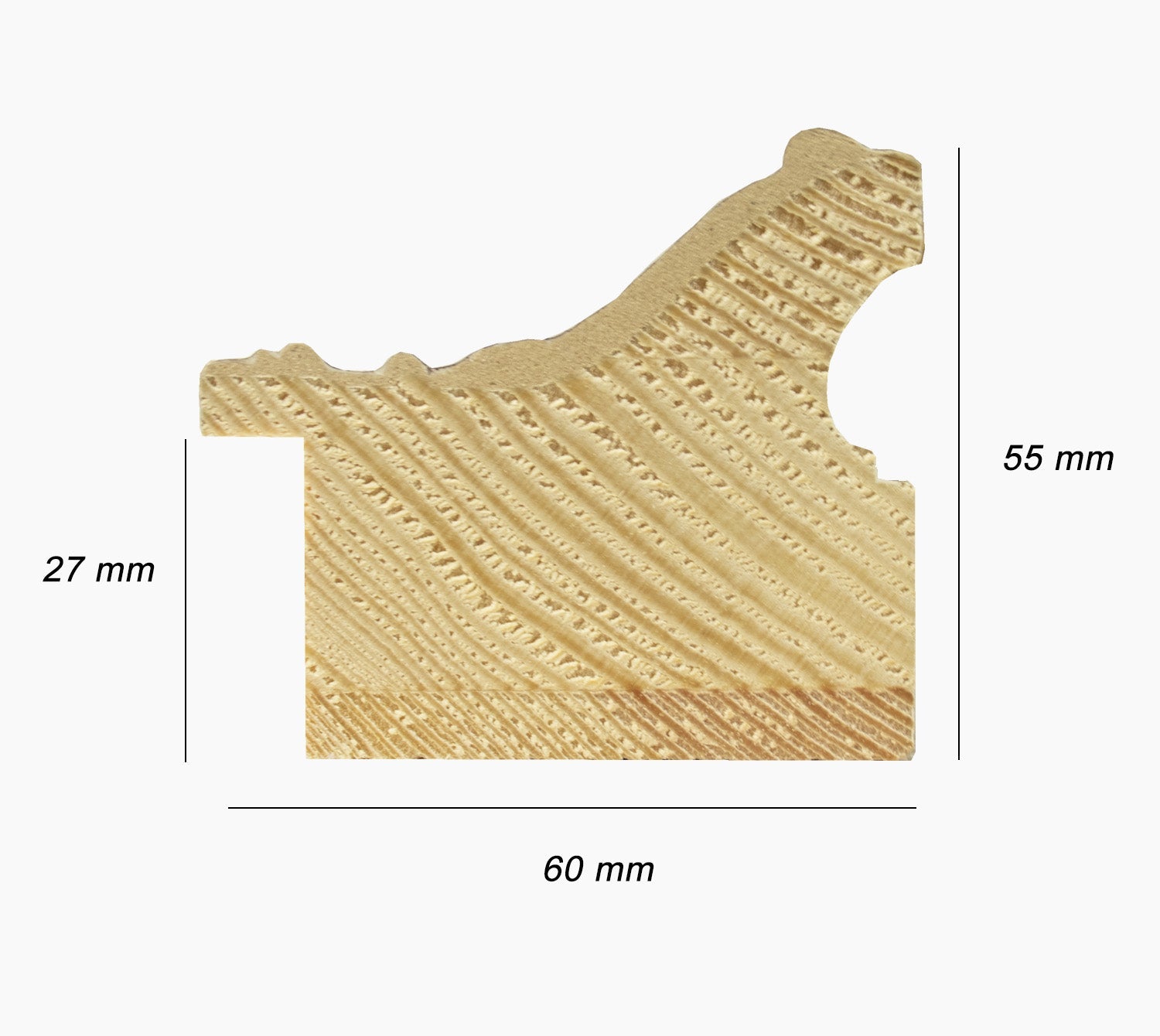 630.010 cadre en bois à la feuille d'or mesure de profil 60x55 mm Lombarda cornici S.n.c.