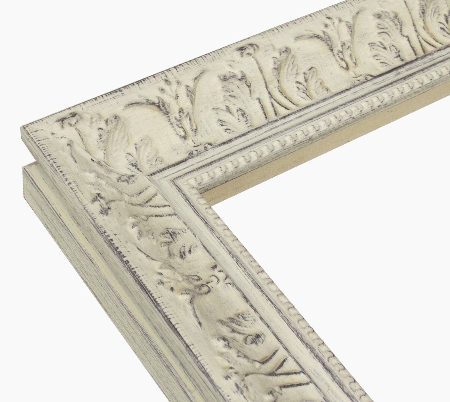 630.920 cadre en bois blanc avec fond marron mesure de profil 60x55 mm Lombarda cornici S.n.c.