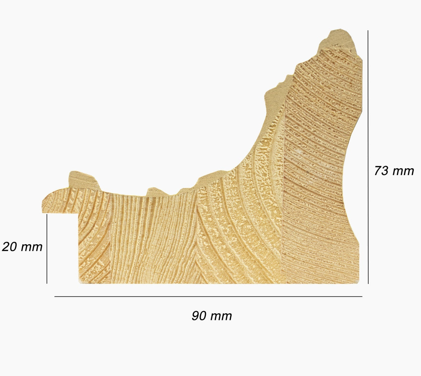 6300.010 cadre en bois à la feuille d'or mesure de profil 90x73 mm Lombarda cornici S.n.c.