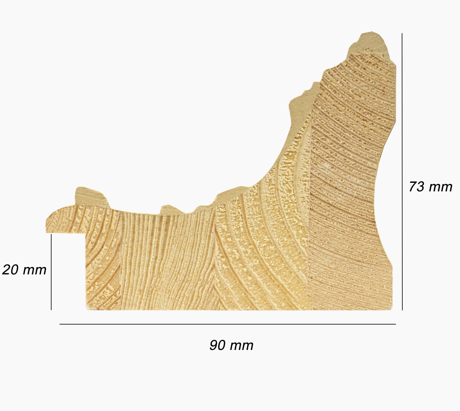 6300.920 cadre en bois à fond sombre blanc mesure de profil 90x73 mm Lombarda cornici S.n.c.