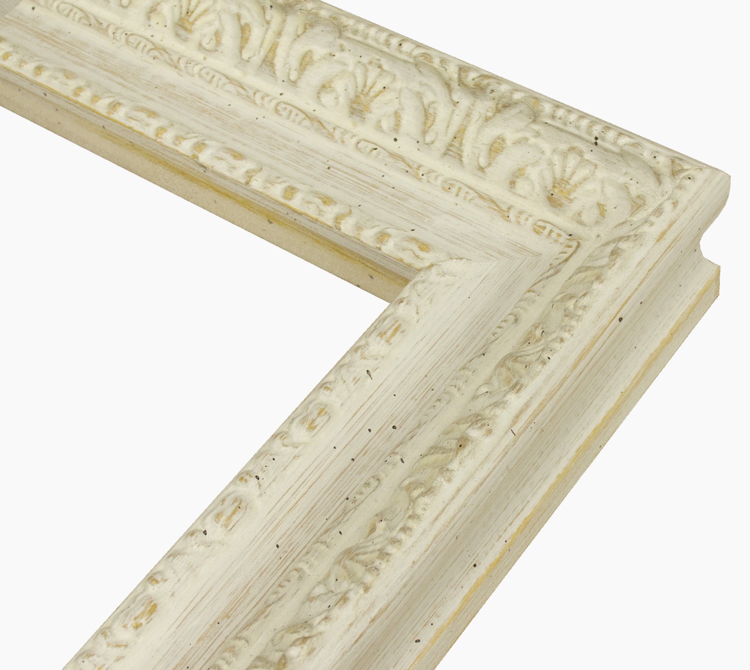 643.915 cadre en bois blanc fond ocre mesure de profil 65x55 mm Lombarda cornici S.n.c.