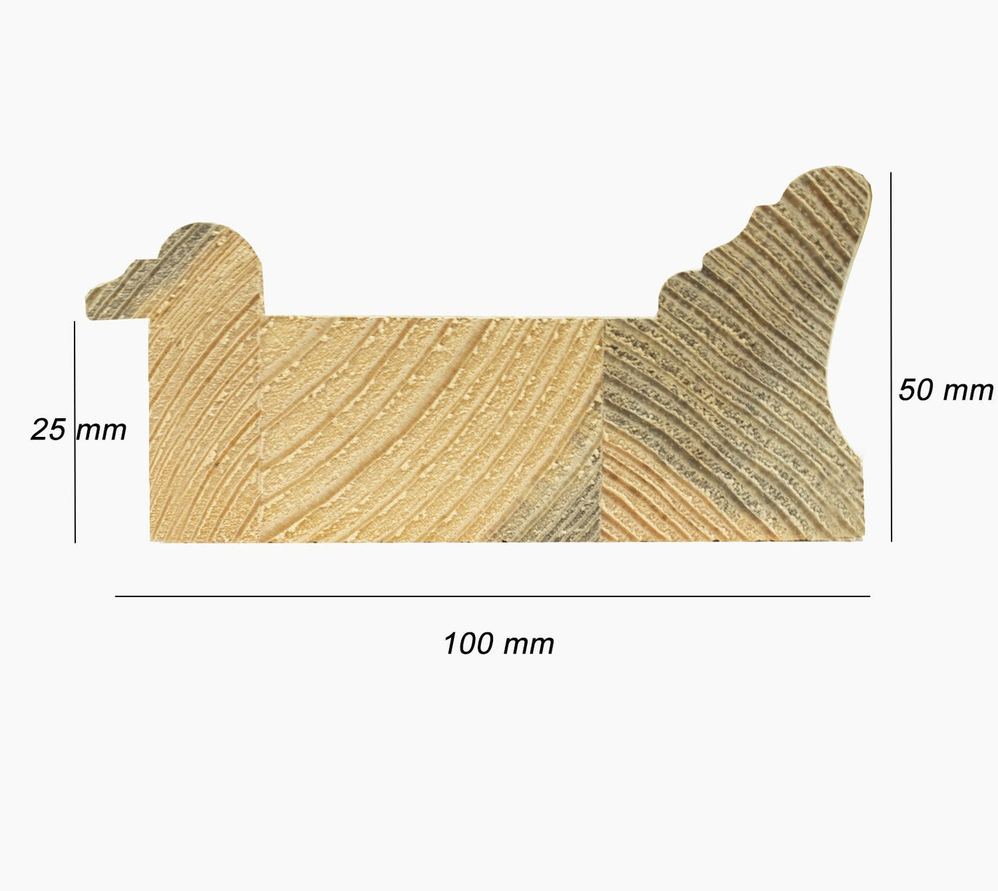 740.915 cadre en bois à fond ocre blanc mesure de profil 100x50 mm Lombarda cornici S.n.c.