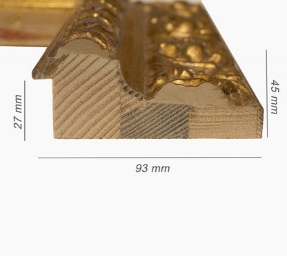 793.010 cadre en bois à la feuille d'or mesure de profil 93x45 mm Lombarda cornici S.n.c.