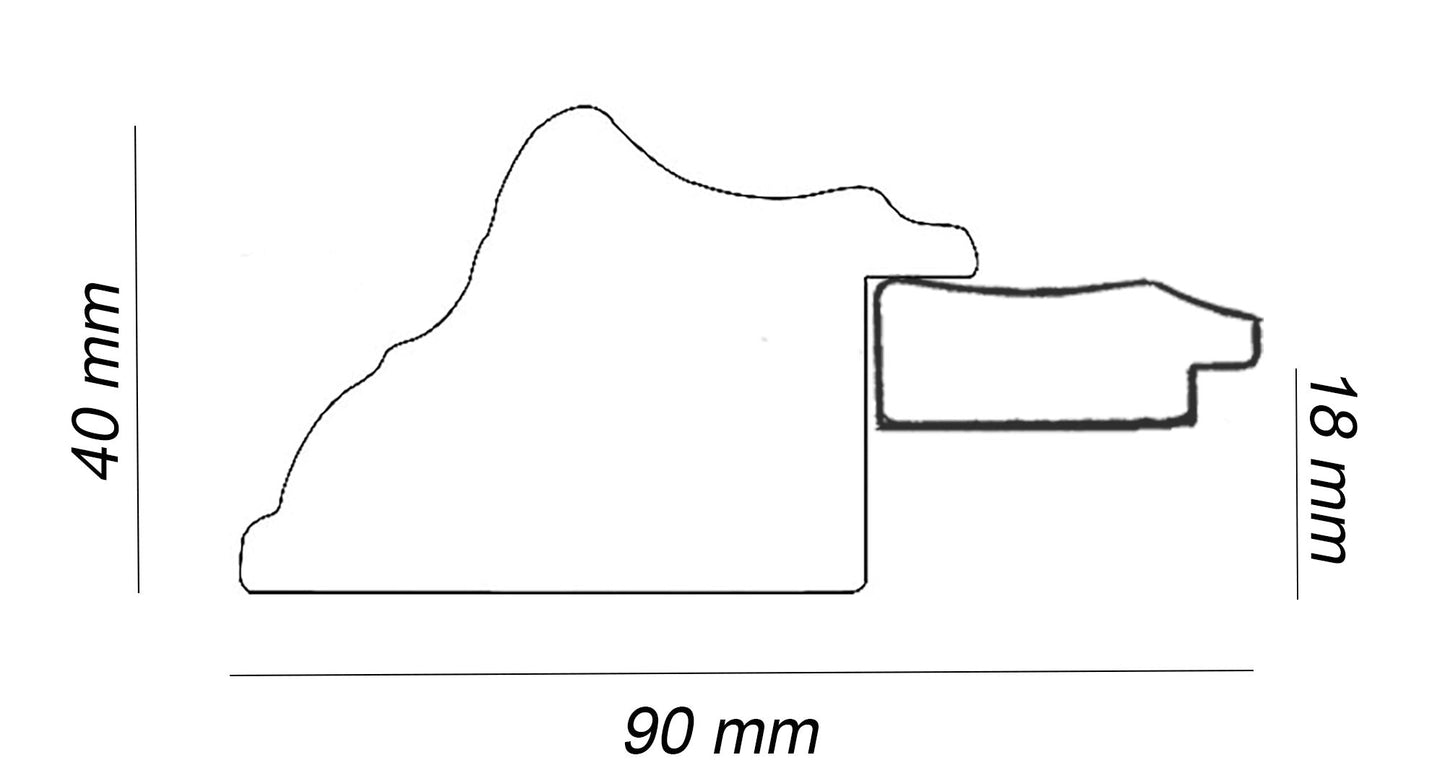 CP3.410.010 cadre en bois avec passe-partout 3,5 fil d'or Lombarda cornici S.n.c.