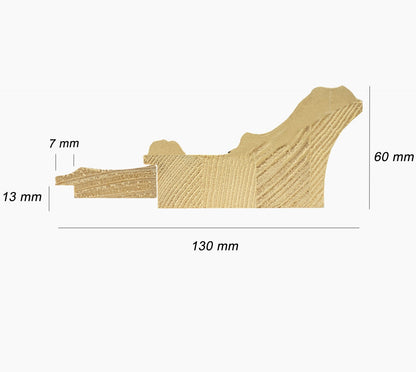 CP3.4980.601 cadre en bois avec passe-partout 3,5 fil d'or Lombarda cornici S.n.c.