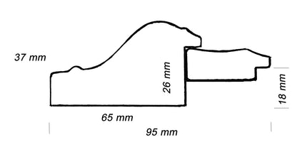 CP3.628.010 cadre en bois avec passe-partout 3,5 fil d'or Lombarda cornici S.n.c.